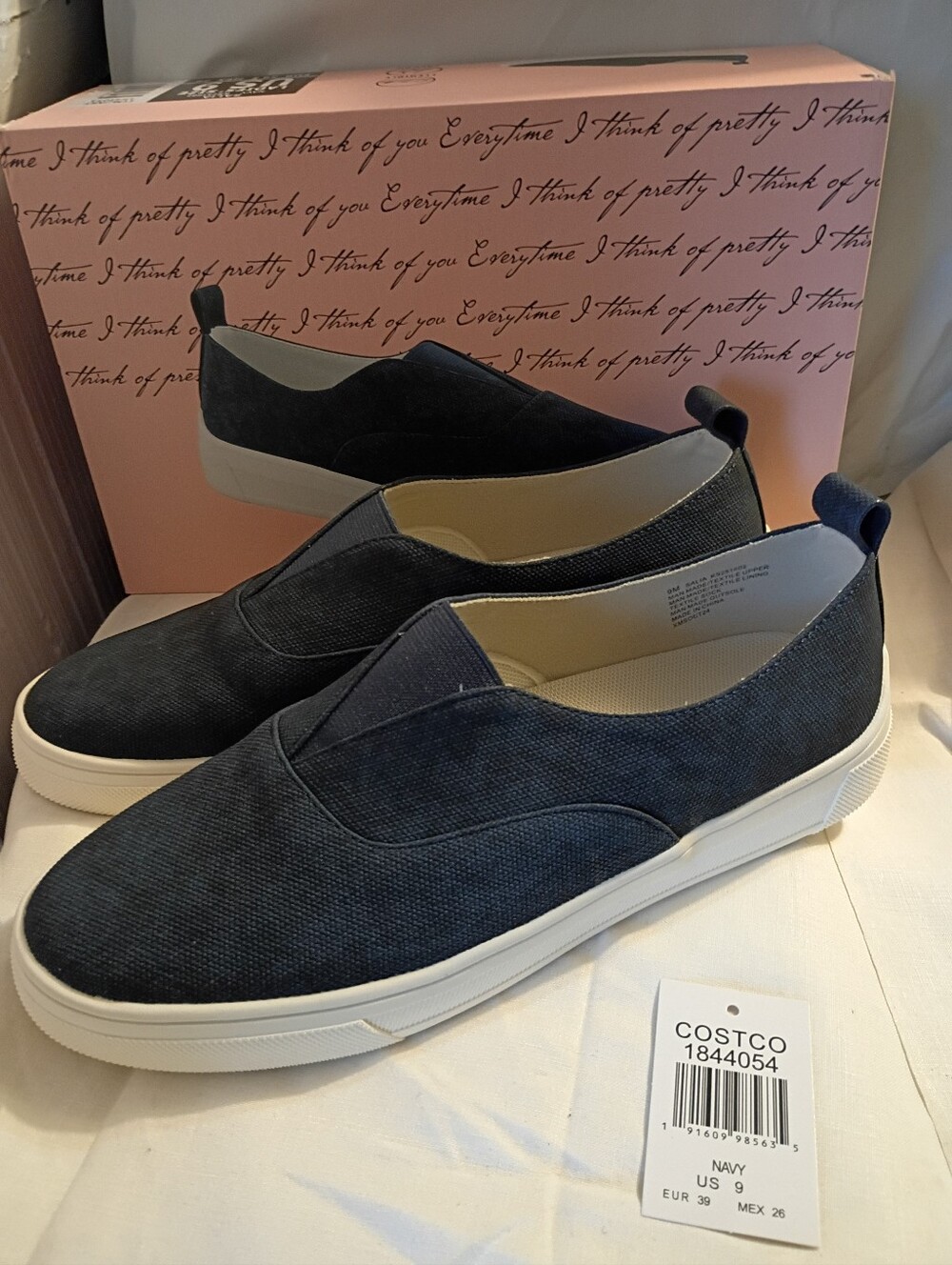 New! Kensie Ladies' Salia Slip On Comfort Casual Shoes, Navy Size 9